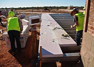 Hebelcrete panels for the Patterson house flooring