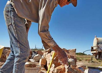 Stonemason working on Moffatts house