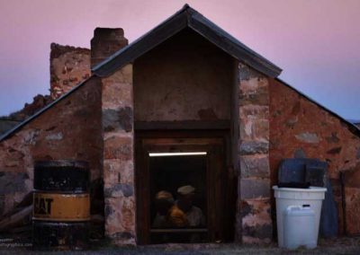 The boys, starting the day early