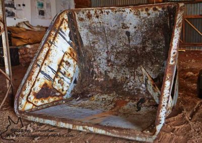 Bucket of dump trolley being restored