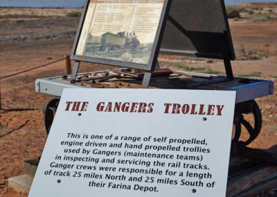 Self propelled gangers trolly display installed