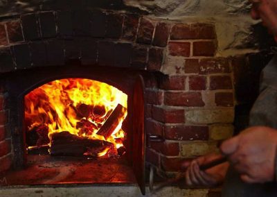 The fire all stoked up