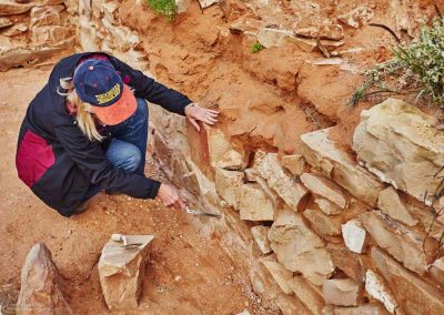 Cheryl Furler cleaning out old pointing