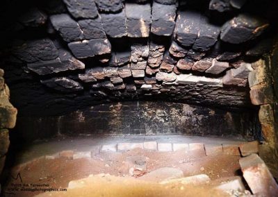 Partially dismantled oven floor