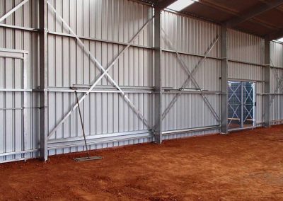 Inside the clad shed