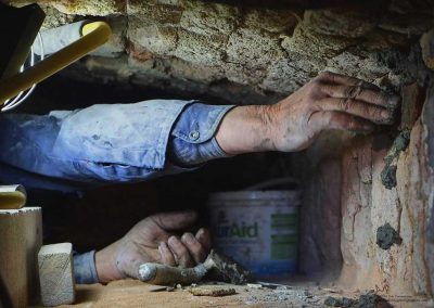 Replacing bricks in the firebox