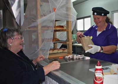 The new van servery looks straight into the hospitality marque.
