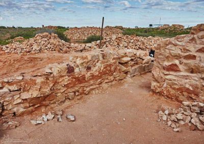 Walls in process of repointing