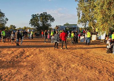 Around the catering van just prior to breakfast being served