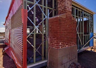 Southern end stage 1, using existing fire place