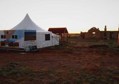 Catering van and canteen opposite the Transcontinental