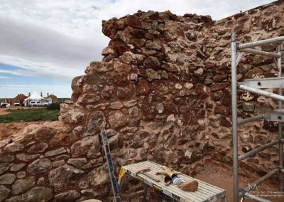 Re-pointing on the far Eastern end of the main room well under way