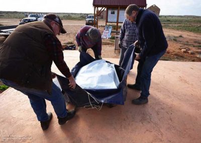 And the complete roof fabric is bagged.