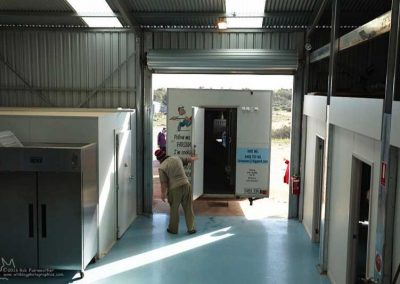 With great care (Marin chews his nails) we enter the shed