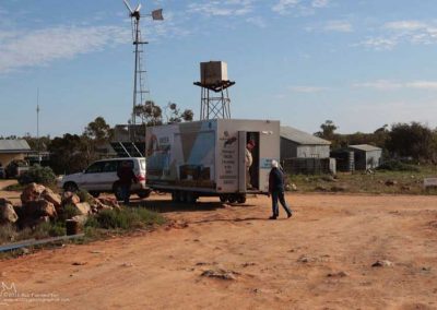 Walking the van to Tom's shed