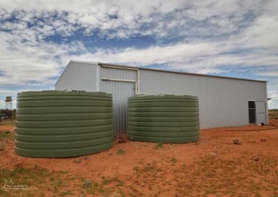 The shed (back view) from the rear.