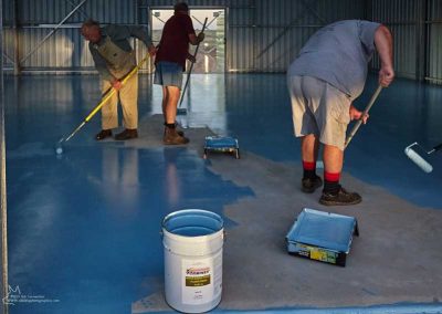 The final stages for the first coat