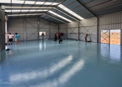 Later in the day the floor is navagable - note the lack of shoes!