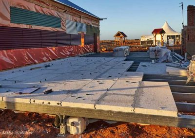 Hebel flooring being assembled