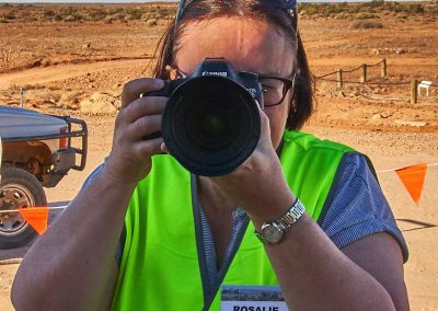 Rosalie - one of our tireless photographers gets in the way of Mike's camera!