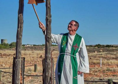 Trevor rings the church bell