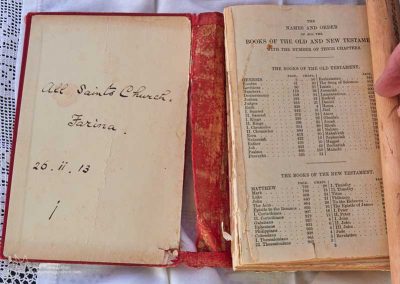 The old bible with original inscription