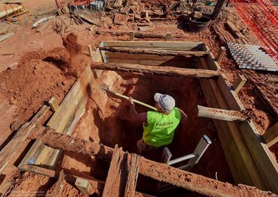 Removing sand from the cellar