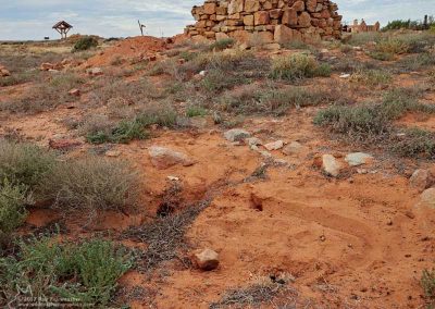 From the West - and in the foreground some rather interesting holes that indicate a possible future dig site.