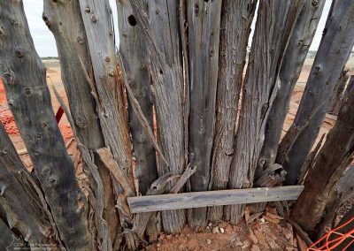 Only one external horizontal plank remains.