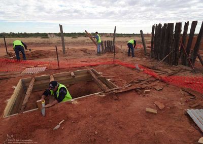 Final trimming of new timbers