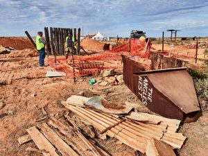The fireplace back and chimney flue
