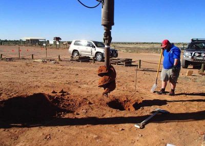 Footings being drilled