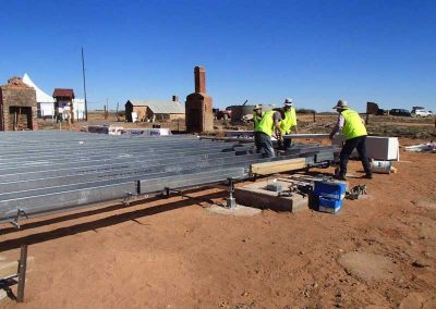 Flooring bearers in place and hebelcrete being positioned