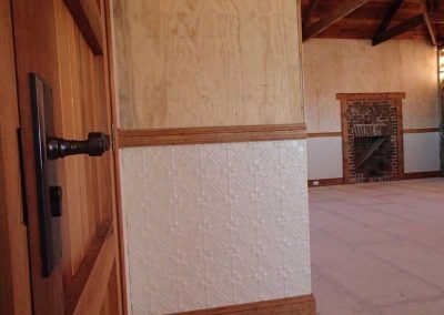 Just inside the front door