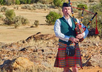 Scottish piper (David Barnard) plays prior to the service begins and again during part of the service.