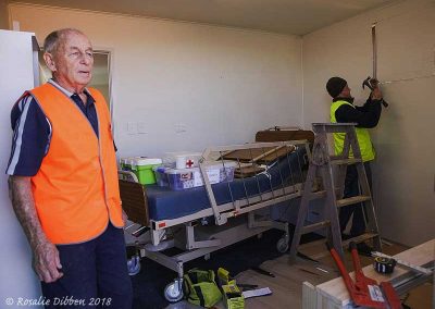 Tom in the medical room during fit-out.