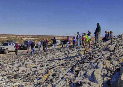 One of the interesting surfaces - a mix of ? volcanic black rocks on soft white base.
