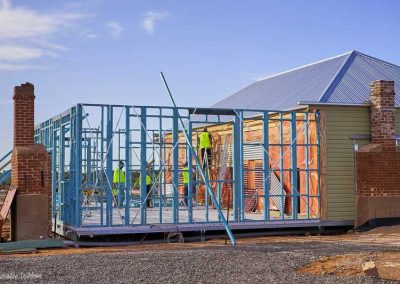 The temporary western wall cladding is removed