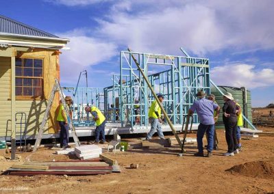 The wall frames are up - re-grooping discussion in progress