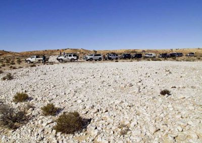 A white quartzite area with significant amounts of clear stones.