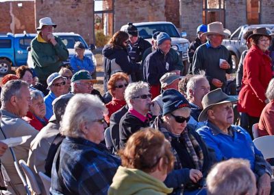 Anzac morning 2012 opposite Transcontinental during address by Peter Thomas