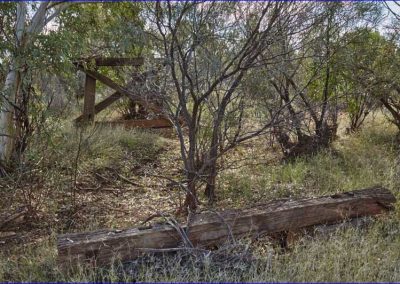 The timbers used in these heavy duty support frames were about 300mm square, but still no match for the rushing waters